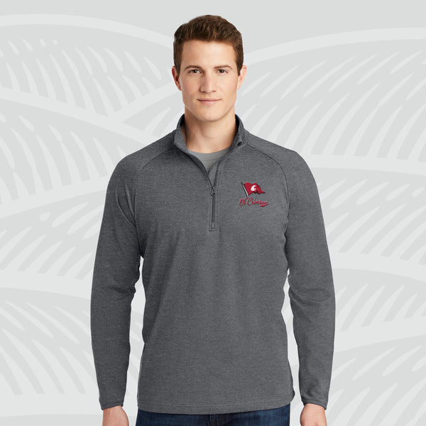 Ol'Crimson Standard Logo - Stretch Quarter Zip